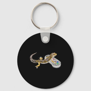 Leopard Gecko Playing Video Game Lizard And Reptil Key Ring