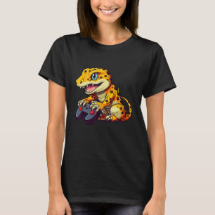 Leopard Gecko Playing Video Game Lizard & Reptiles T-Shirt