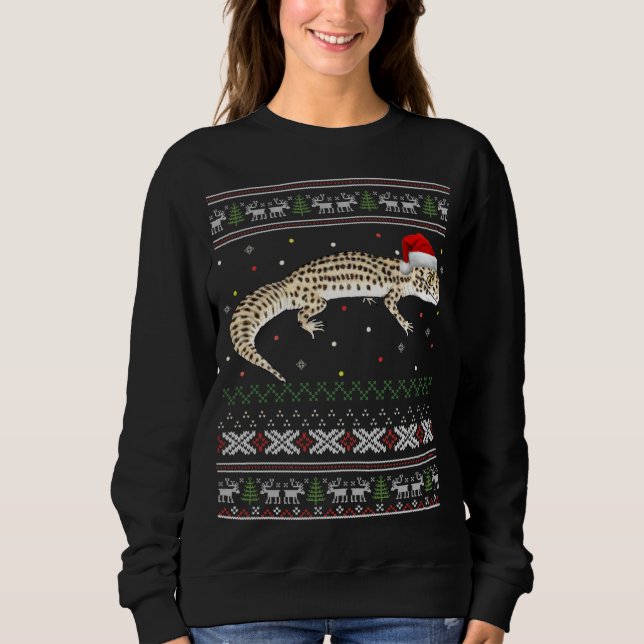Leopard Gecko Ugly Christmas Sweater (Front)