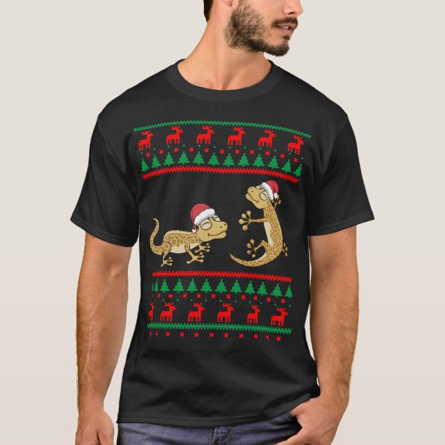 Leopard Gecko Ugly Christmas Sweater Funny Lizard  (Front)