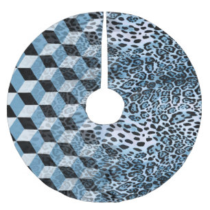 Leopard Geometric, Animal Skin Design. Brushed Polyester Tree Skirt