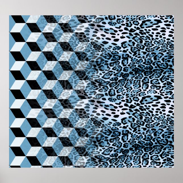 Leopard Geometric, Animal Skin Design. Poster (Front)