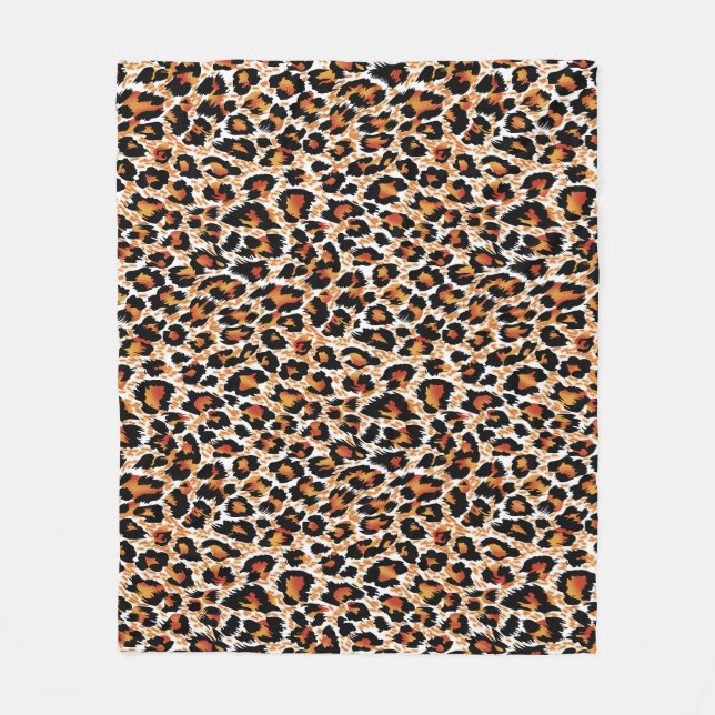 Leopard Geometrical: Patterned Illustration Fleece Blanket (Front)