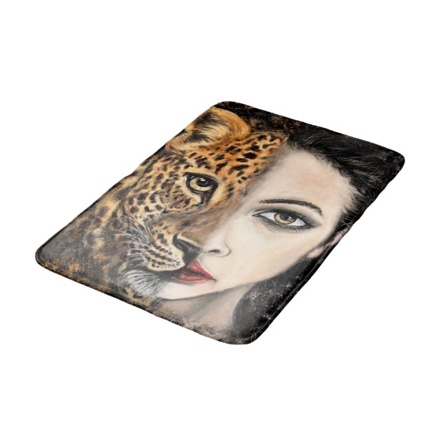 Leopard Girl Bath Mat (Angled)