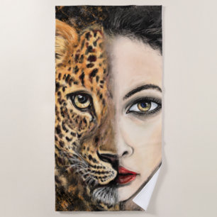 Leopard Girl Beach Towel