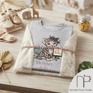 Leopard Girl Cub Mummy to Be Baby Shower T-Shirt