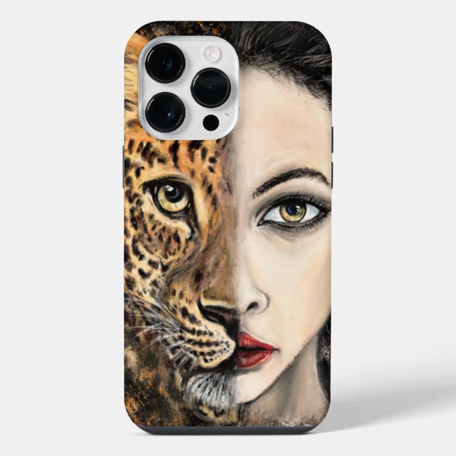 Leopard Girl Face iPhone Case (Back)