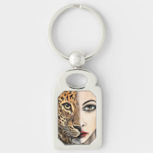 Leopard Girl Keychain