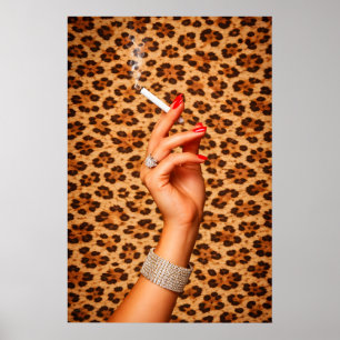 Leopard Glam Poster, Chic Fashion Wall Art, Bold Poster