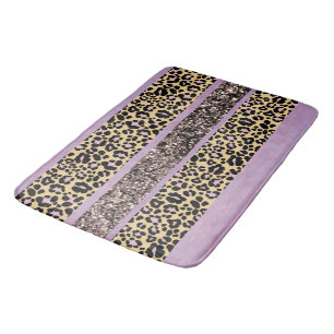 Leopard Glitter Stripes Glam 1 Bath Mat