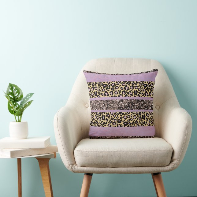 Leopard Glitter Stripes Glam 1 Cushion (Chair)