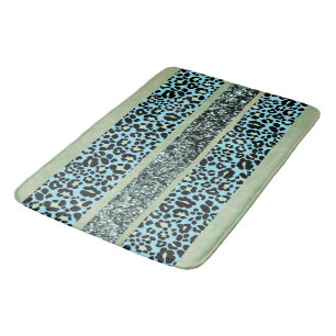 Leopard Glitter Stripes Glam 2 Bath Mat