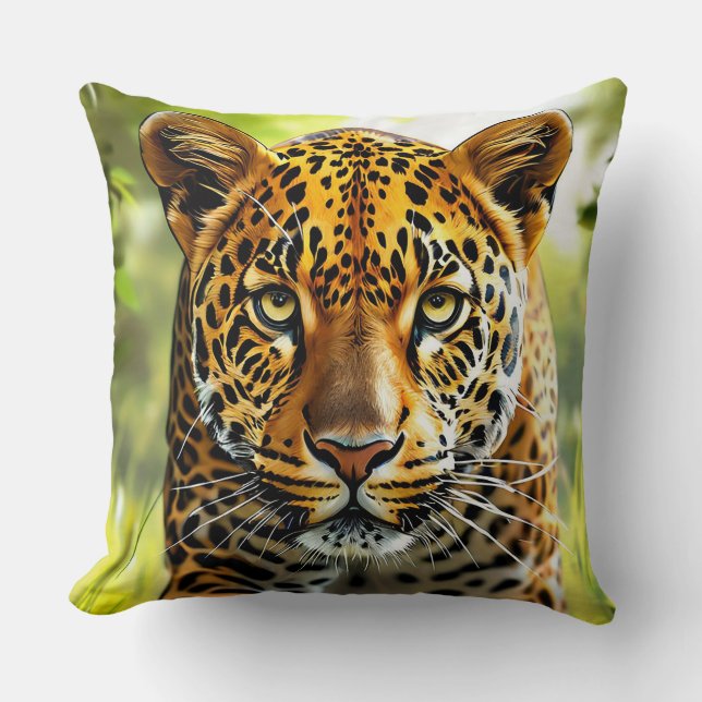 Leopard Glow ❄️ Wild Safari Chic Cushion (Front)