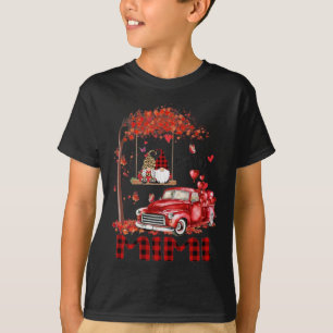 Leopard Gnome MiMi Red Truck Heart Tree Valentine' T-Shirt