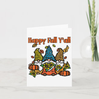 Leopard Gnomes Happy Fall Yall Thanksgiving Men Wo Card