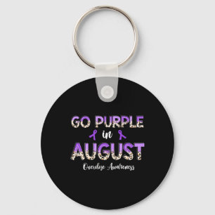 Leopard Go Purple in August Overdose Awareness  Key Ring