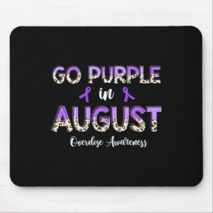 Leopard Go Purple in August Overdose Awareness Mouse Pad