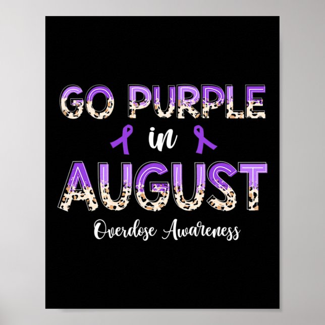 Leopard Go Purple in August Overdose Awareness  Poster (Front)