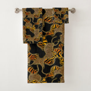 Leopard Gold Baroque Luxury Home Bath Towel Set
