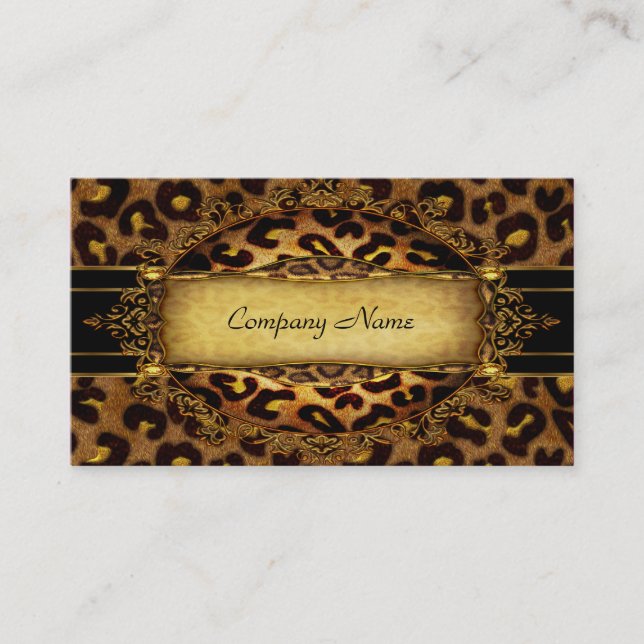 Leopard Gold Black Boutique Card Elegant 2 (Front)