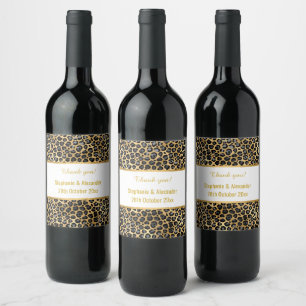 LEOPARD GOLD CUSTOM 2 WINE LABEL