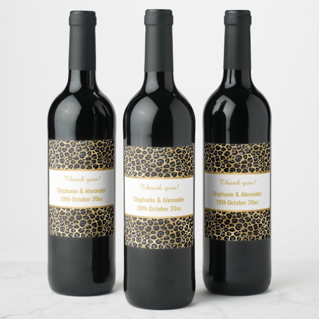 LEOPARD GOLD CUSTOM 2 WINE LABEL (Bottles)