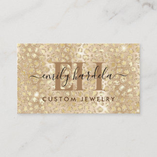 Leopard Gold Glitter  Business Card