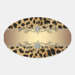 Leopard Gold Jewel Envelope Seal Sticker