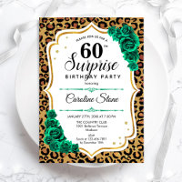 Leopard Gold White Green Surprise 60th Birthday