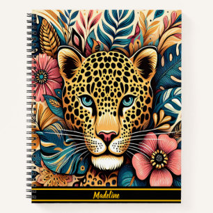 Leopard Grace: Vibrant Branch Serenity Notebook