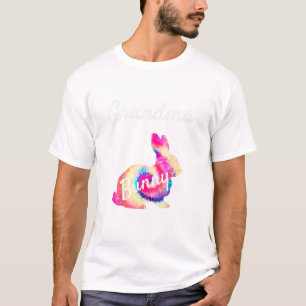 Leopard Grandma Bunny Messbun Easter Day T-Shirt