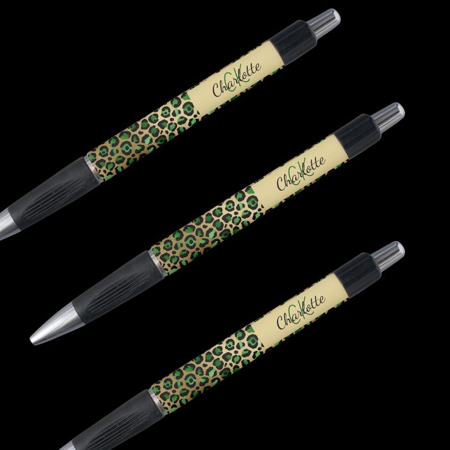 Leopard green gold monogram signature name (Creator Uploaded)