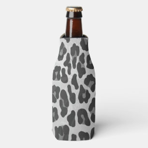 Leopard Grey and Light Grey Print Bottle Cooler