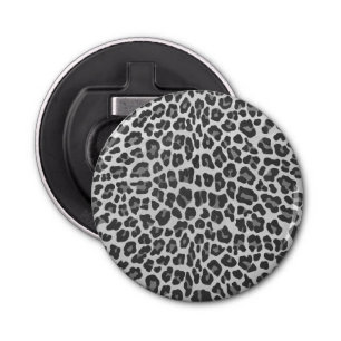 Leopard Grey and Light Grey Print Bottle Opener