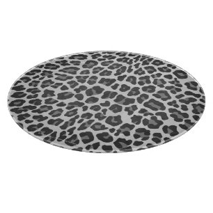 Leopard Grey and Light Grey Print Cutting Board