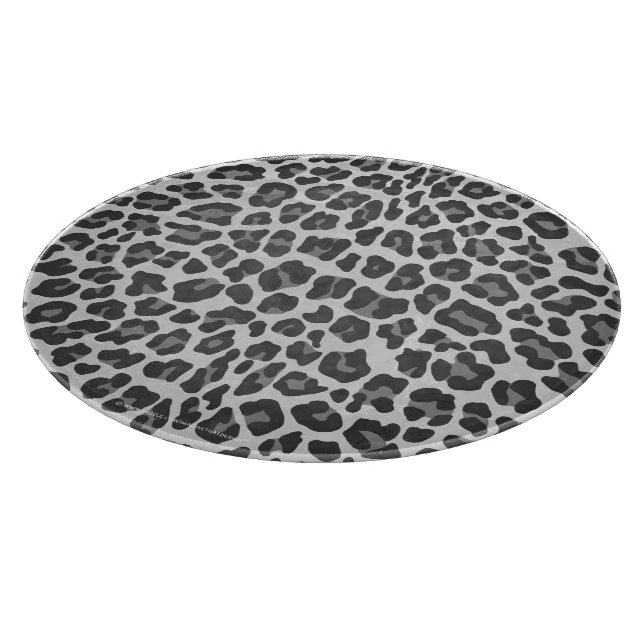 Leopard Grey and Light Grey Print Cutting Board (Corner)