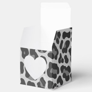 Leopard Grey and Light Grey Print Favour Box