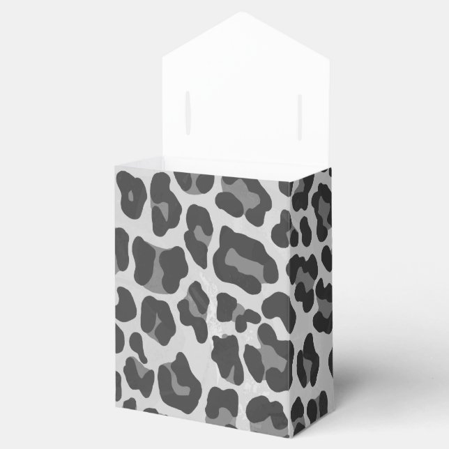 Leopard Grey and Light Grey Print Favour Box (Opened)