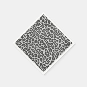 Leopard Grey and Light Grey Print Napkin