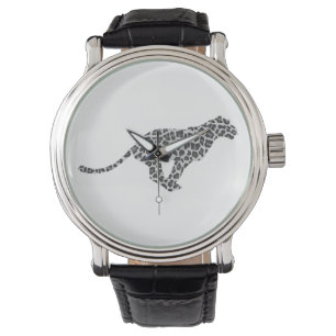 Leopard Grey and Light Grey Silhouette Watch