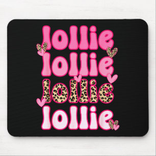 Leopard Groovy Lollie Valentine's Day Women Valent Mouse Pad