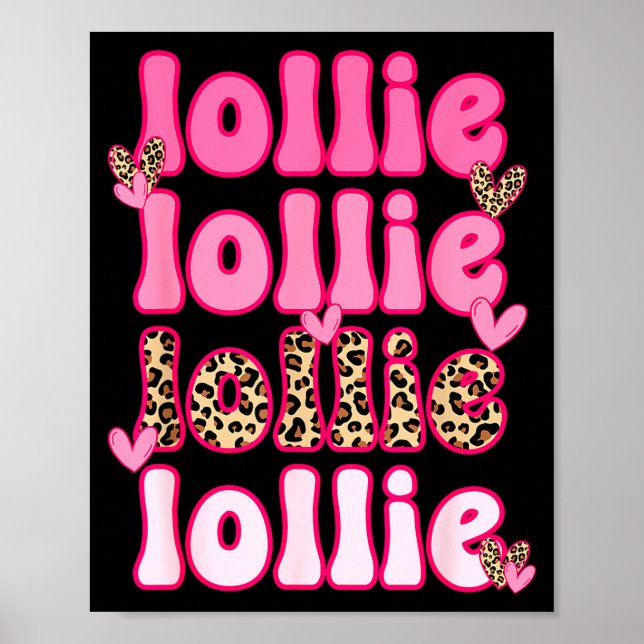 Leopard Groovy Lollie Valentine's Day Women Valent Poster (Front)