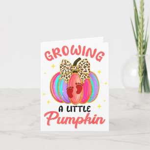 Leopard Growing Little A Pumpkin Fall Vibes Thanks Card
