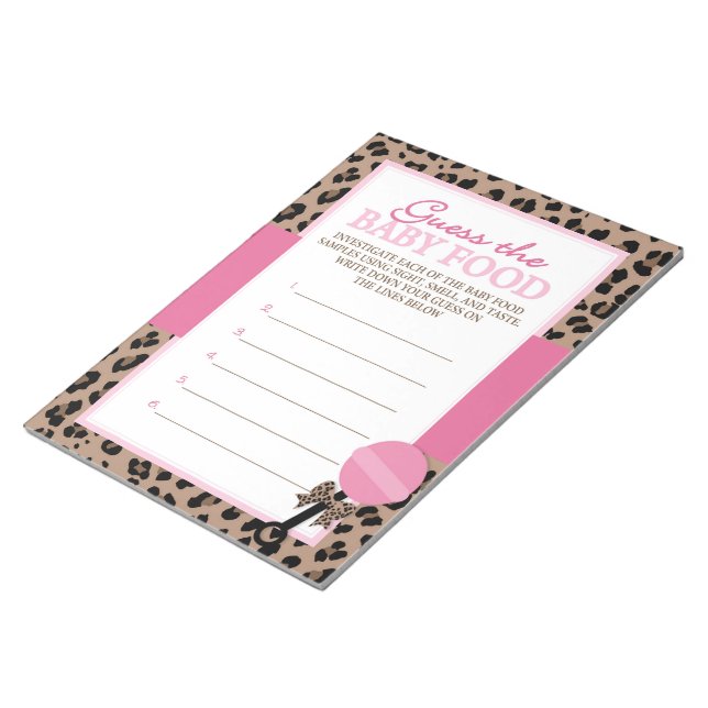 Leopard Guess The Baby Food Game Pack Notepad (Angled)