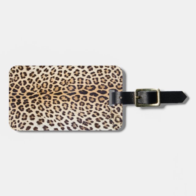 Leopard hair luggage tag (Front Horizontal)
