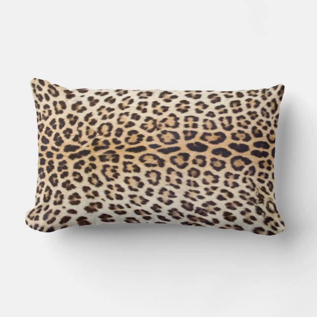 Leopard hair lumbar cushion (Front)