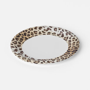 Leopard hair paper plate