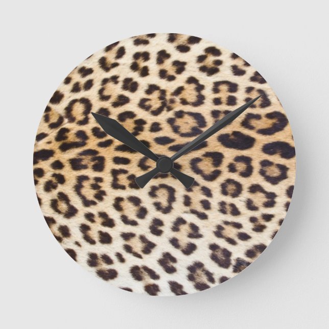 Leopard hair round clock (Front)
