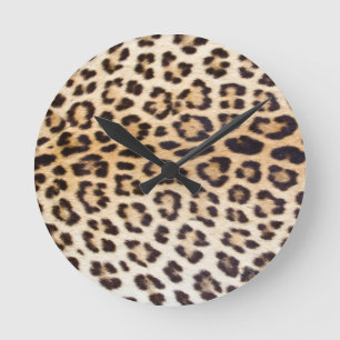Leopard hair round clock
