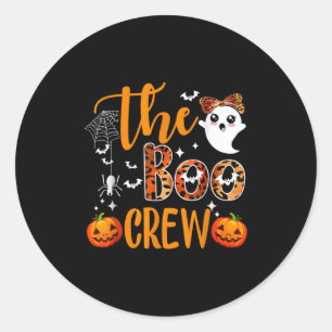 Leopard Halloween Boo Crew Halloween Costume  Classic Round Sticker
